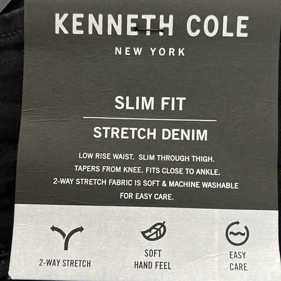 KENNETH COLE Men Slim Fit, Stretch Black Demin - Picture 12 of 13